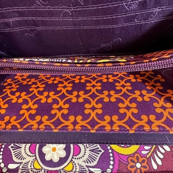 Vera Bradley Womens Wallet Wristlet Purse Floral Flowers Turn Lock Zip Around S - Picture 10 of 11